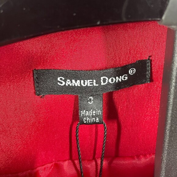 NEW Samuel Dong Jacket Womens Small red blazer designer colorful classic - Picture 4 of 13